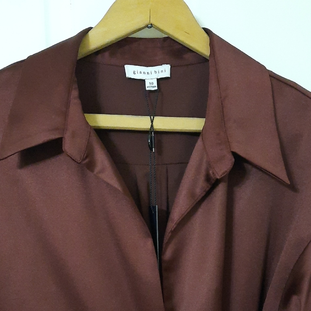 Gianni Bini Rich Burgundy/brown Long Sleeve Dress - Picture 5 of 13